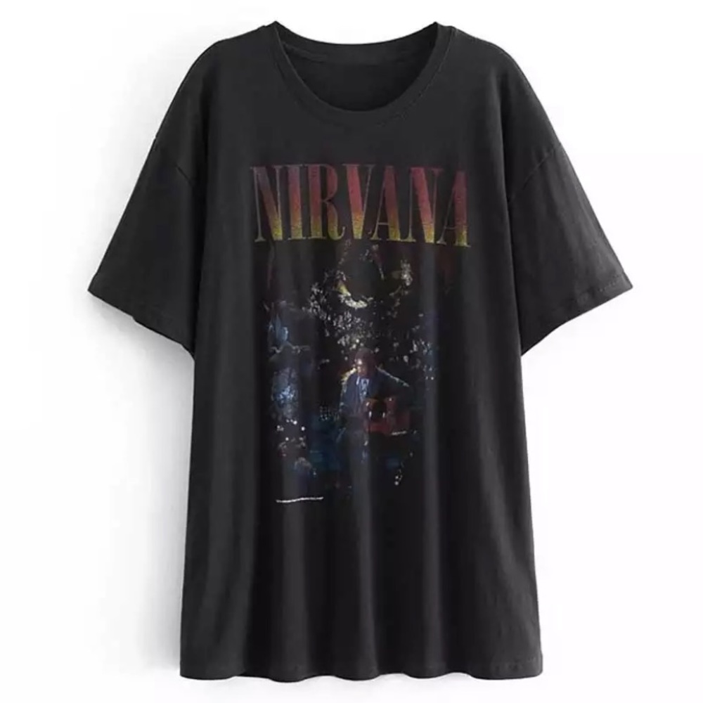 Oversized Nirvana Concert Vintage Band Graphic Tee - Picture 8 of 11